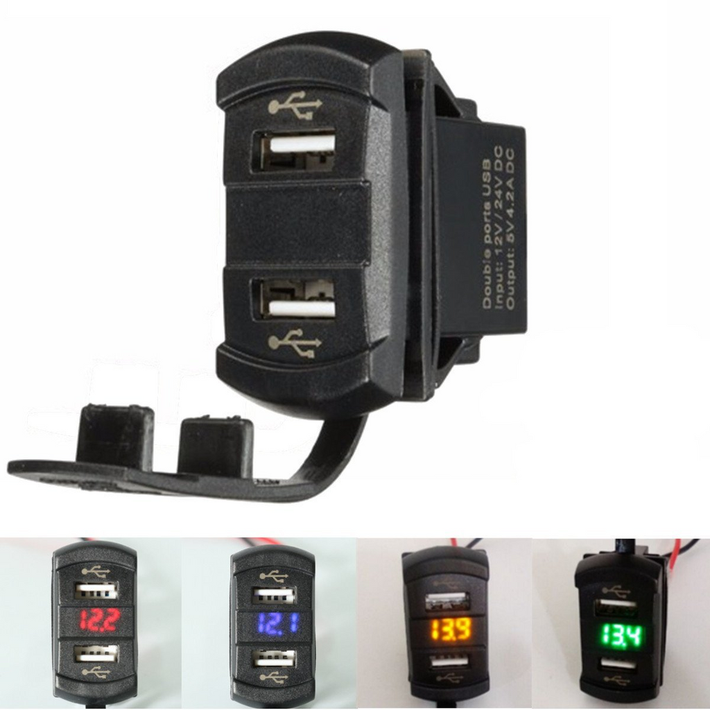 Dual usb deals 12v