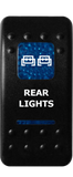 Custom Dual LED Rocker Switch <br>(Cover Only) <br> Graphics BLUE, RED, AMBER, or GREEN