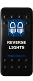 Custom Dual LED Rocker Switch <br>(Complete Switch) <br> Graphics BLUE, RED, AMBER, or GREEN