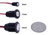 High Intensity Flush Mount LED Bolt - 6mm Aluminum /Black  1W (No Lens)